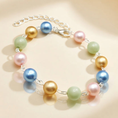 Czech Glass Multicolor Pastel Beaded Bracelet Spring Bouquet