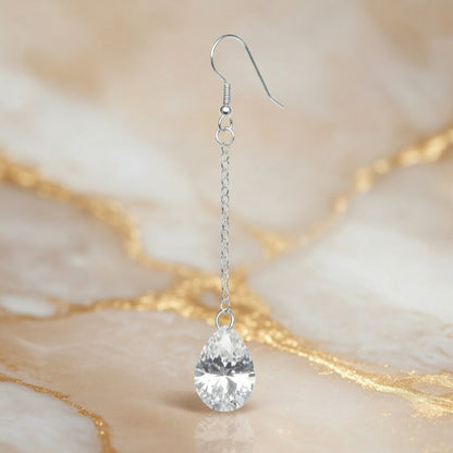 Swarovski Crystal Diamond Tear Dangle Earrings