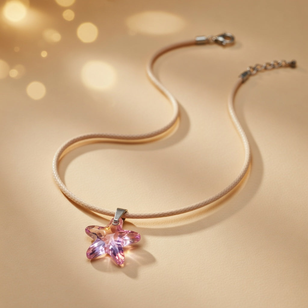Swarovski Crystal Pendant Rose Starfish