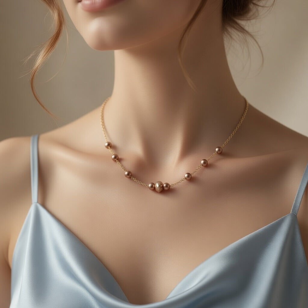 Rose Gold Beaded Radiance Necklace