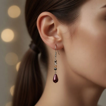 Earrings Shimmering Bordeaux