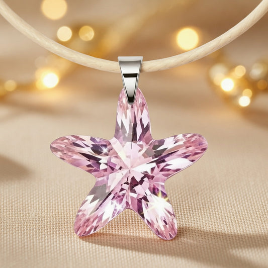 Swarovski Crystal Pendant Rose Starfish