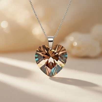 Swarovski Flame Heart Pendant Necklace by Belle Bohemia Jewelry