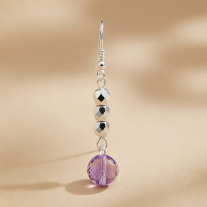 Czech Glass Lunar Violet Dangle Earrings