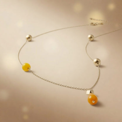 Czech Glass  Golden Dewdrop Necklace