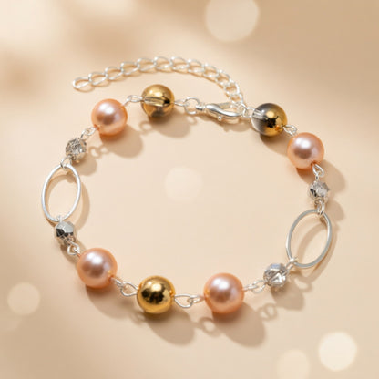 Pearl Peach Spectrum Beaded Bracelet
