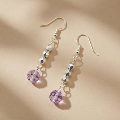 Czech Glass Lunar Violet Dangle Earrings
