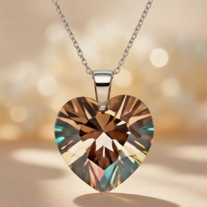 Swarovski Flame Heart Pendant Necklace by Belle Bohemia Jewelry