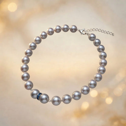 Czech Glass Pearl Azure Necklace by Belle Bohemia Jewelry