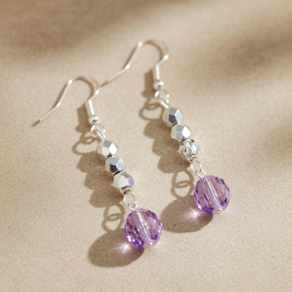 Czech Glass Lunar Violet Dangle Earrings