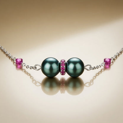 Czech Glass Swarovski beads Green Pearl Emerald Tale of the Ocean Necklace
