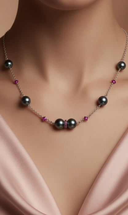 Czech Glass Swarovski beads Green Pearl Emerald Tale of the Ocean Necklace