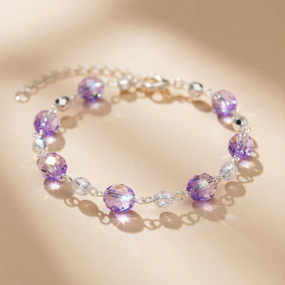 Czech Glass Purple Beaded Bracelet