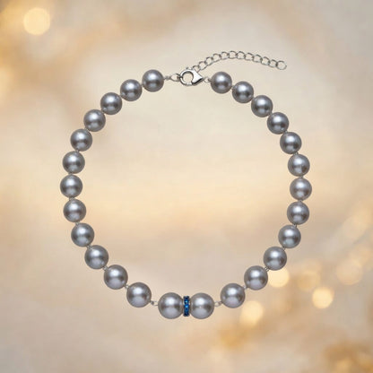 Czech Glass Pearl Azure Necklace by Belle Bohemia Jewelry