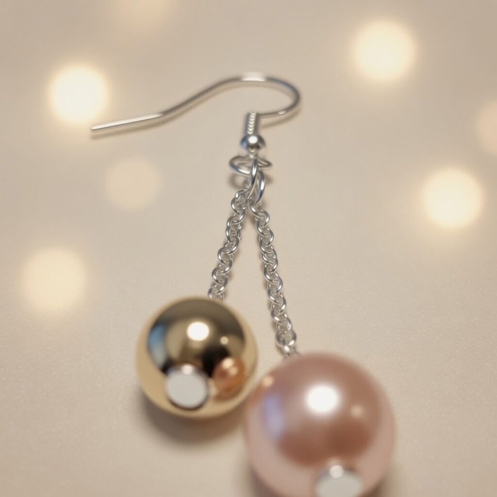 Czech Glass Pink Pearl Dawn Dangle Earrings