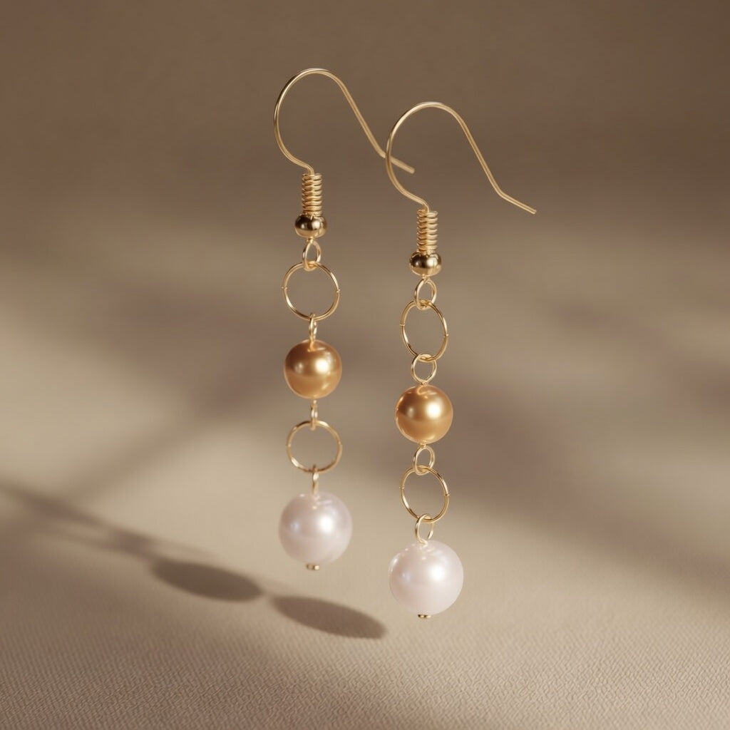 Mystical Gold Pearl Glow earrings
