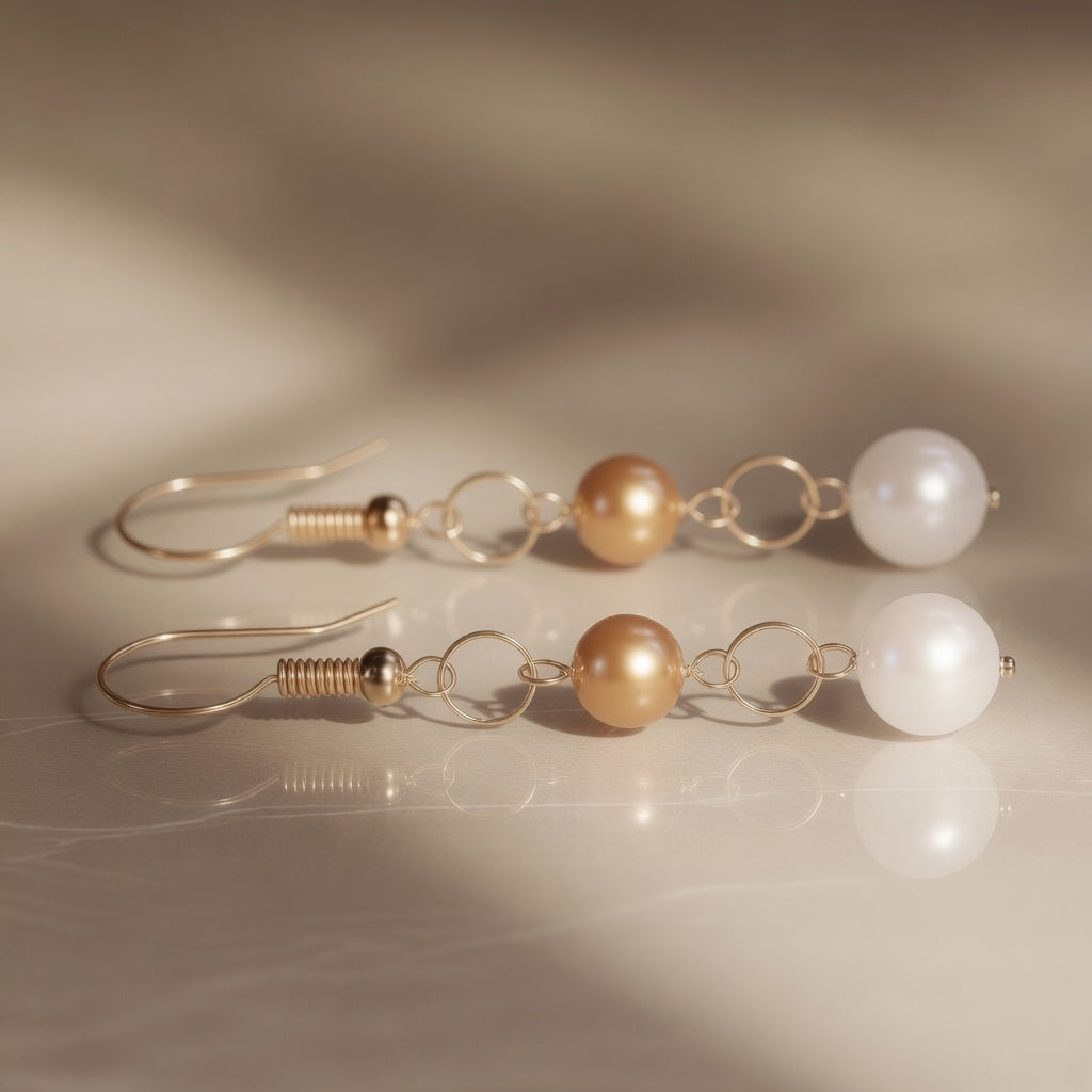 Mystical Gold Pearl Glow earrings