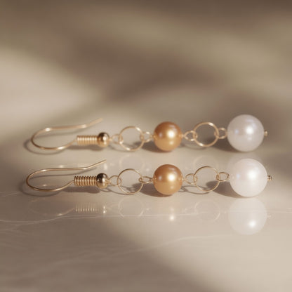 Mystical Gold Pearl Glow earrings