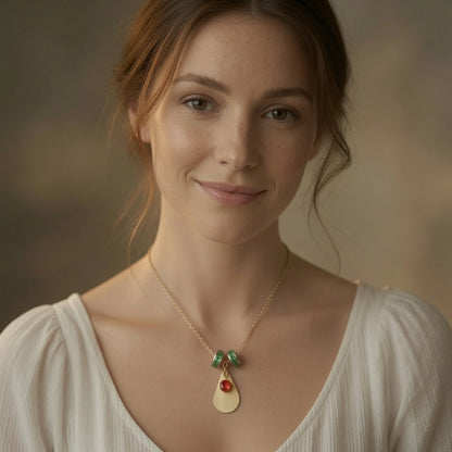 Golden Ember Leaf Necklace