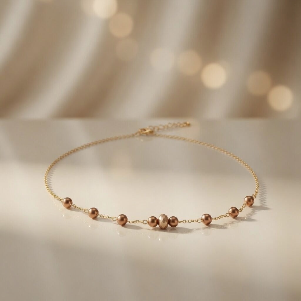 Rose Gold Beaded Radiance Necklace