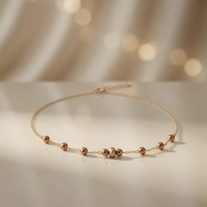 Rose Gold Beaded Radiance Necklace