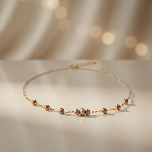 Rose Gold Beaded Radiance Necklace