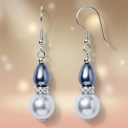 Czech Glass Lunar Tide Teardrop Dangle Earrings