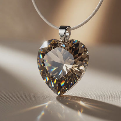Pendant Smoky Golden Heart