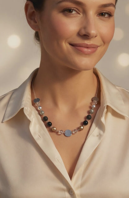 Czech Glass Lunar Dance of Shadows Necklace