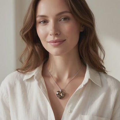 Necklace Smoky Radiance Heart