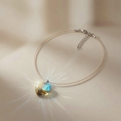Swarovski Crystal Golden Lagoon Shimmer Heart Pendant