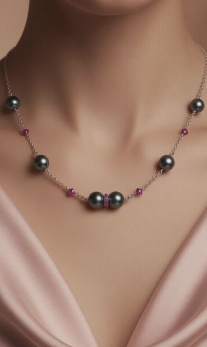 Czech Glass Swarovski beads Green Pearl Emerald Tale of the Ocean Necklace