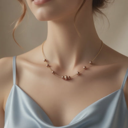 Rose Gold Beaded Radiance Necklace