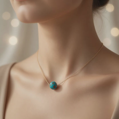 Turquoise Solitaire Radiance Necklace