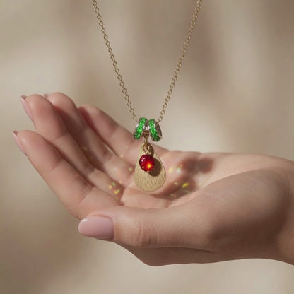 Golden Ember Leaf Necklace