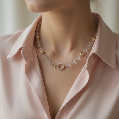 Necklace Golden Crystal Dew