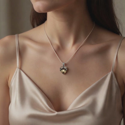 Pendant Smoky Golden Heart