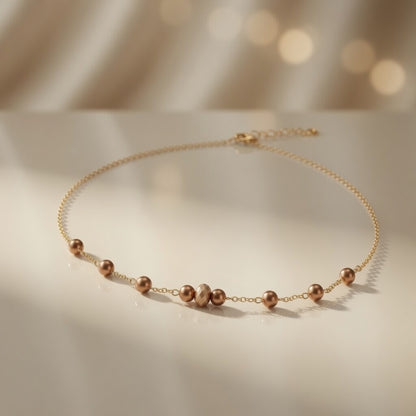 Rose Gold Beaded Radiance Necklace