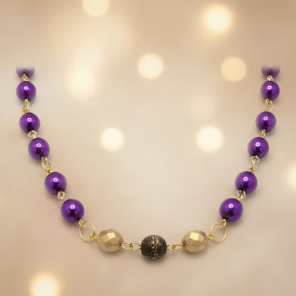 Czech Glass Purple Pearl Glow Necklace