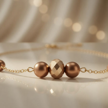 Rose Gold Beaded Radiance Necklace