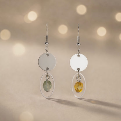 Mystical Bohemian Crystal Duo Czech Glass drop earrings