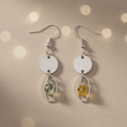 Mystical Bohemian Crystal Duo Czech Glass drop earrings