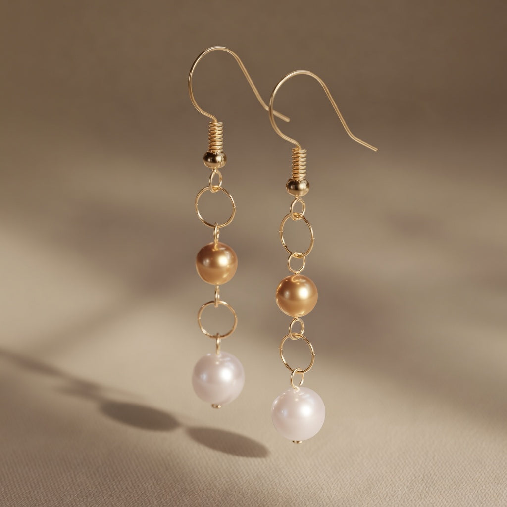 Mystical Gold Pearl Glow earrings